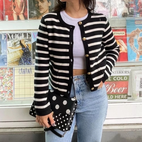 NWT J Crew Striped Cotton Blue Lady Jacket Size XL - Picture 10 of 11